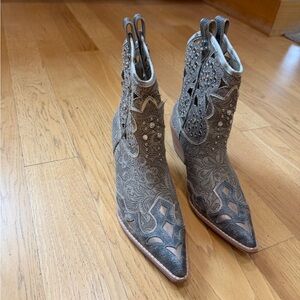 Donald J. Pliner Studded Gray Ankle Booties